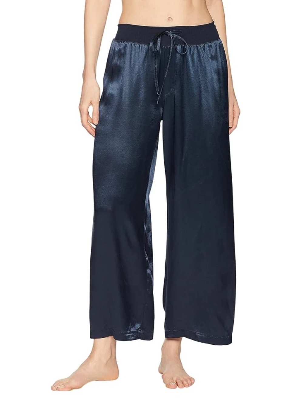 PJ Harlow Satin Wide-Leg Capri Lounge Pants